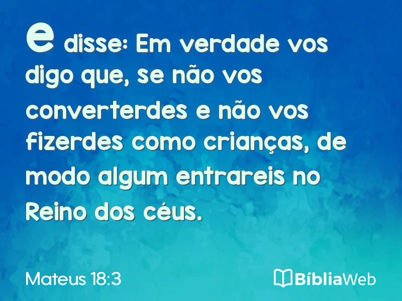 Mateus 18:3 em imagem para compartilhar