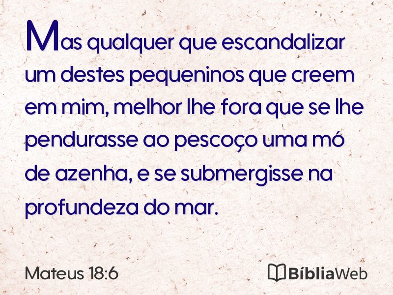 Mateus 18:6 em imagem para compartilhar