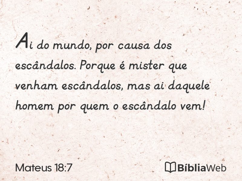 Mateus 18:7 em imagem para compartilhar