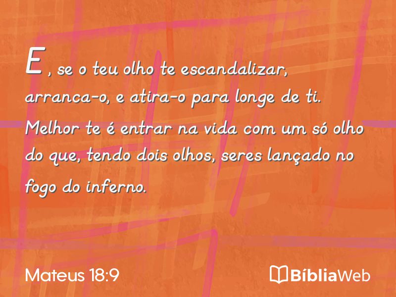 Mateus 18:9 em imagem para compartilhar