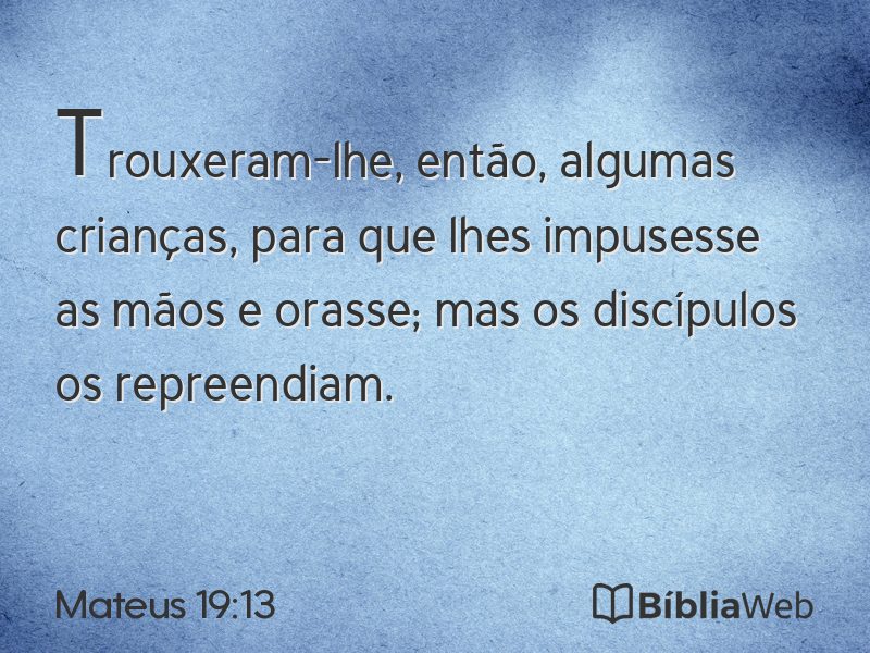 Mateus 19:13 em imagem para compartilhar