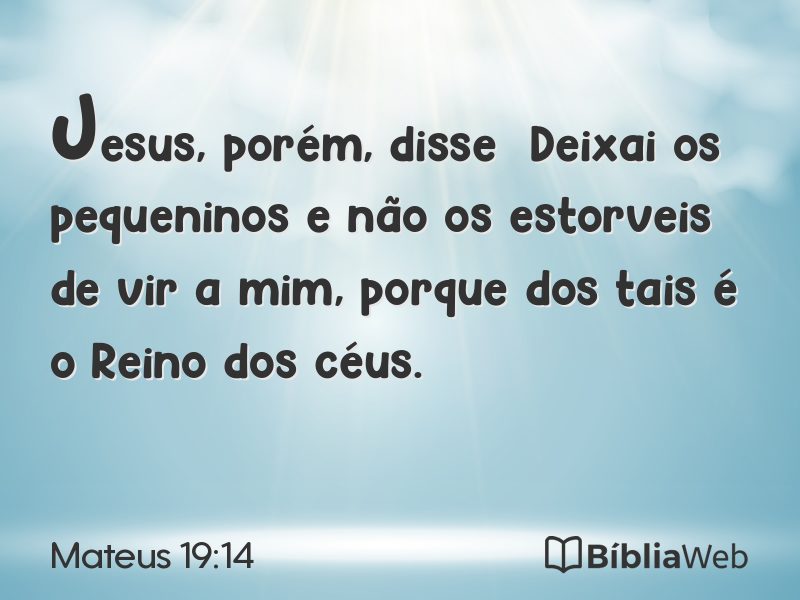 Mateus 19:14 em imagem para compartilhar