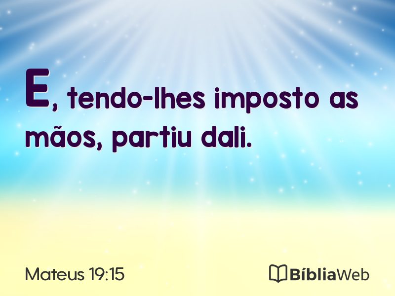Mateus 19:15 em imagem para compartilhar