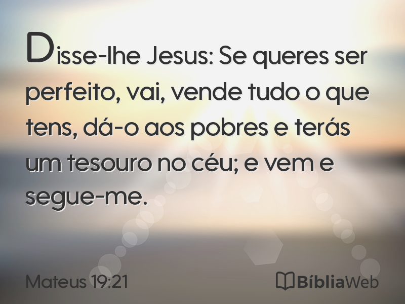 Mateus 19:21 em imagem para compartilhar