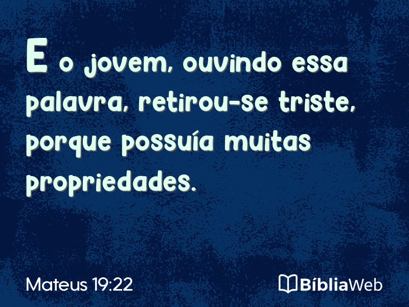 Mateus 19:22 em imagem para compartilhar