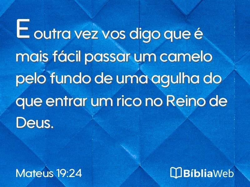 Mateus 19:24 em imagem para compartilhar