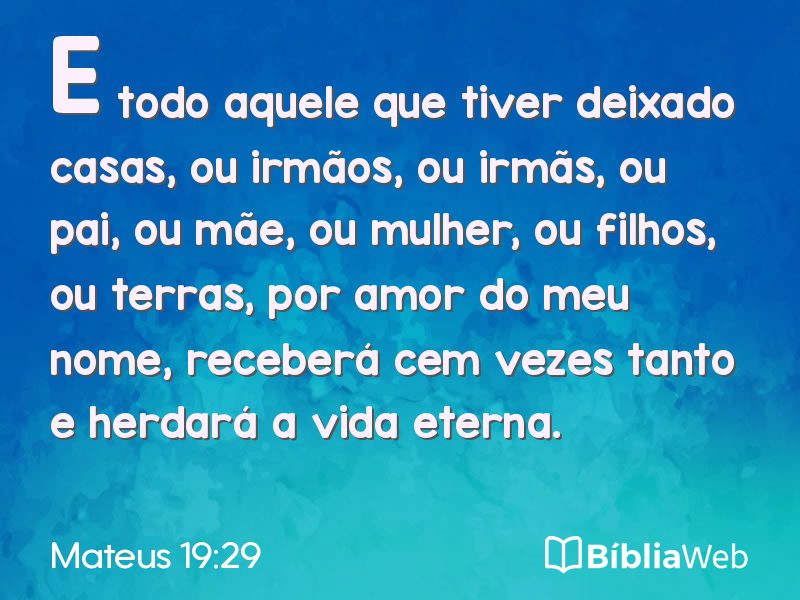 Mateus 19:29 em imagem para compartilhar