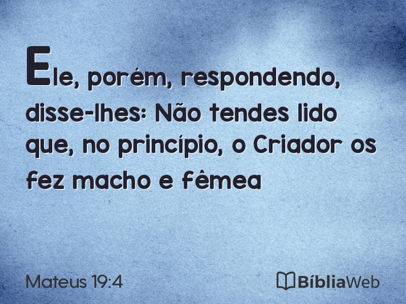 Mateus 19:4 em imagem para compartilhar