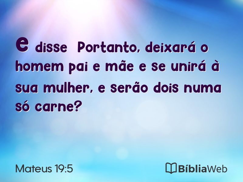 Mateus 19:5 em imagem para compartilhar