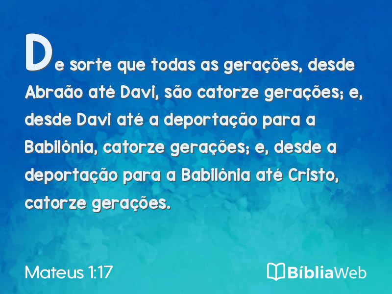 Mateus 1:17 em imagem para compartilhar