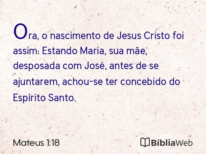 Mateus 1:18 em imagem para compartilhar