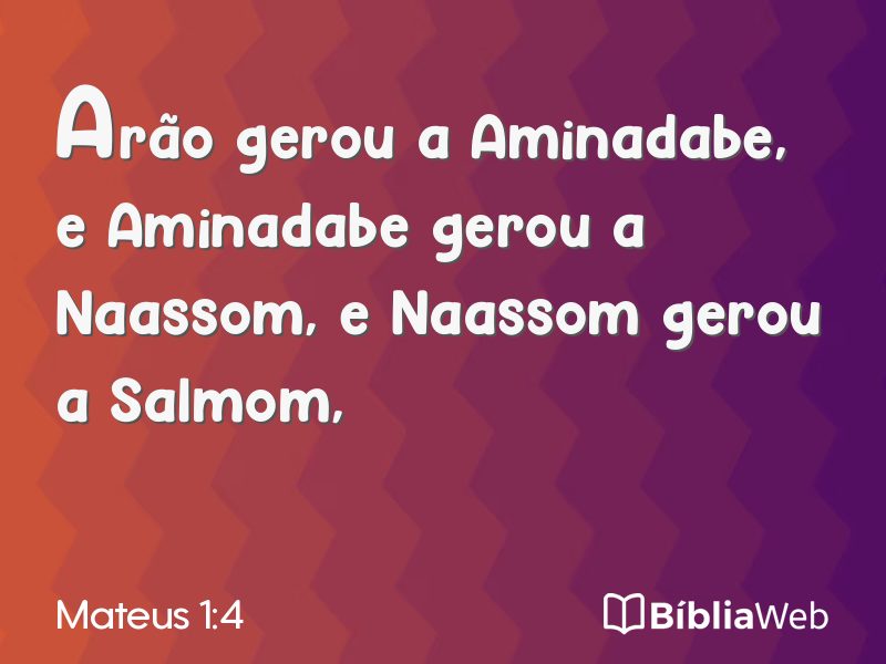 Mateus 1:4 em imagem para compartilhar