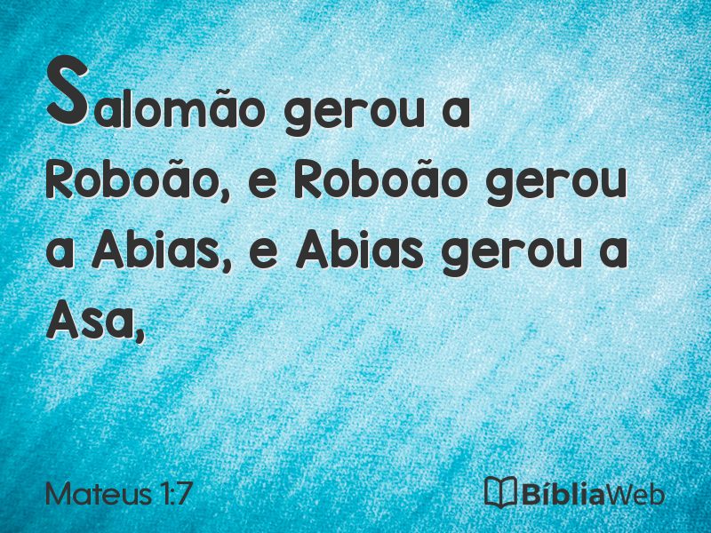 Mateus 1:7 em imagem para compartilhar