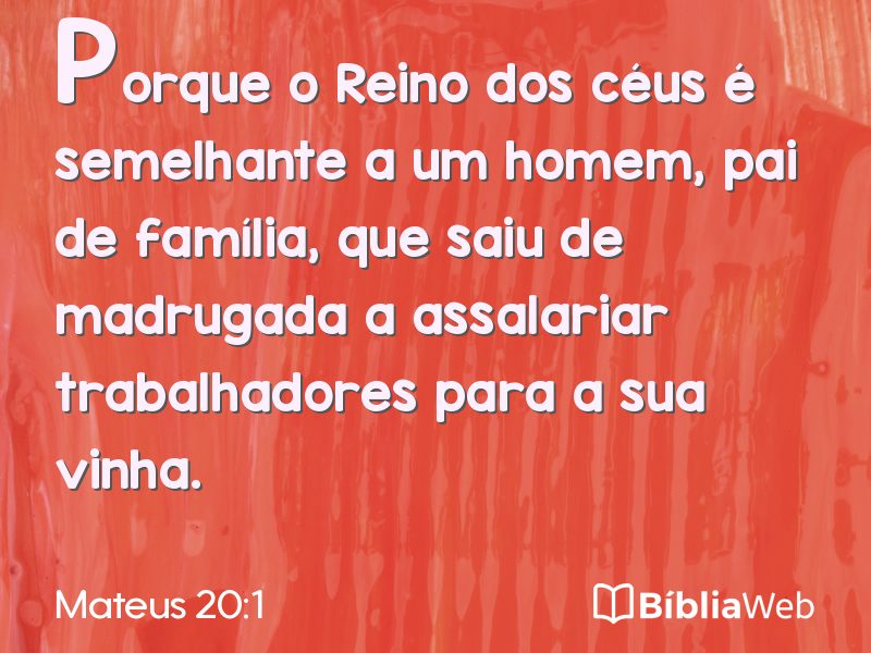 Mateus 20:1 em imagem para compartilhar