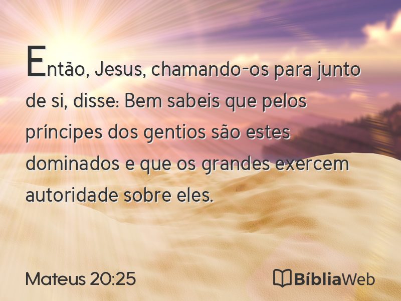 Mateus 20:25 em imagem para compartilhar