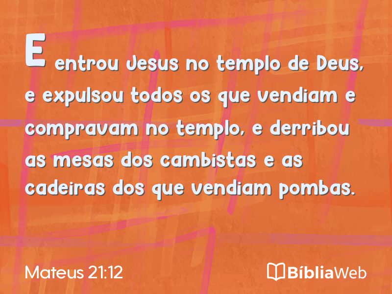 Mateus 21:12 em imagem para compartilhar