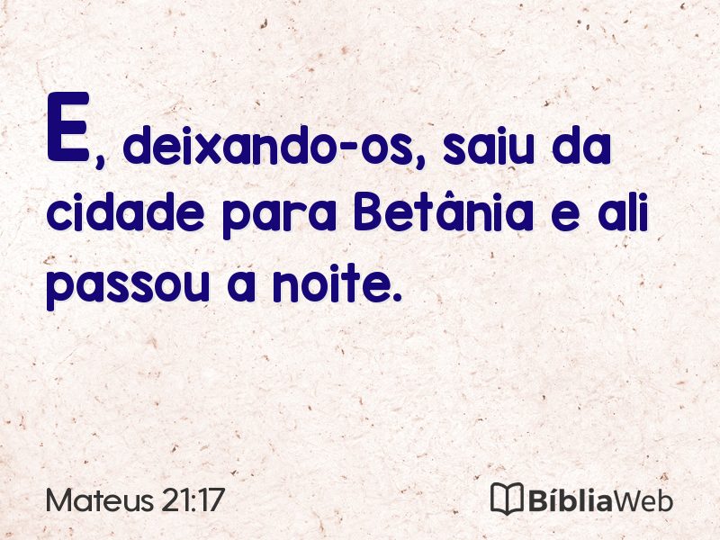 Mateus 21:17 em imagem para compartilhar