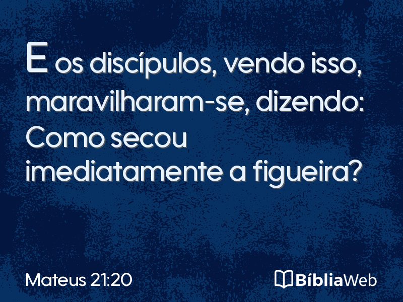 Mateus 21:20 em imagem para compartilhar
