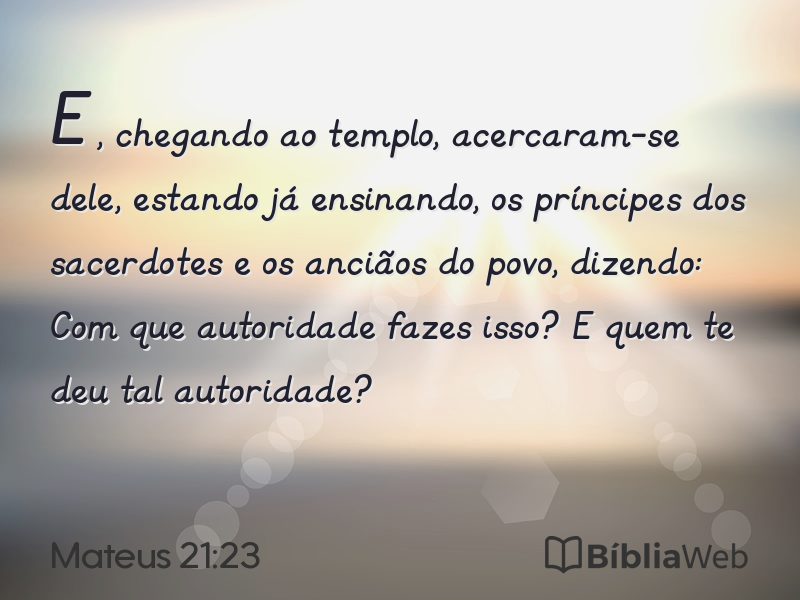 Mateus 21:23 em imagem para compartilhar