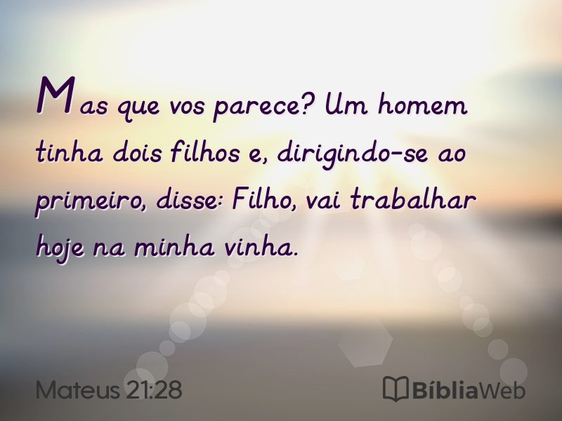 Mateus 21:28 em imagem para compartilhar