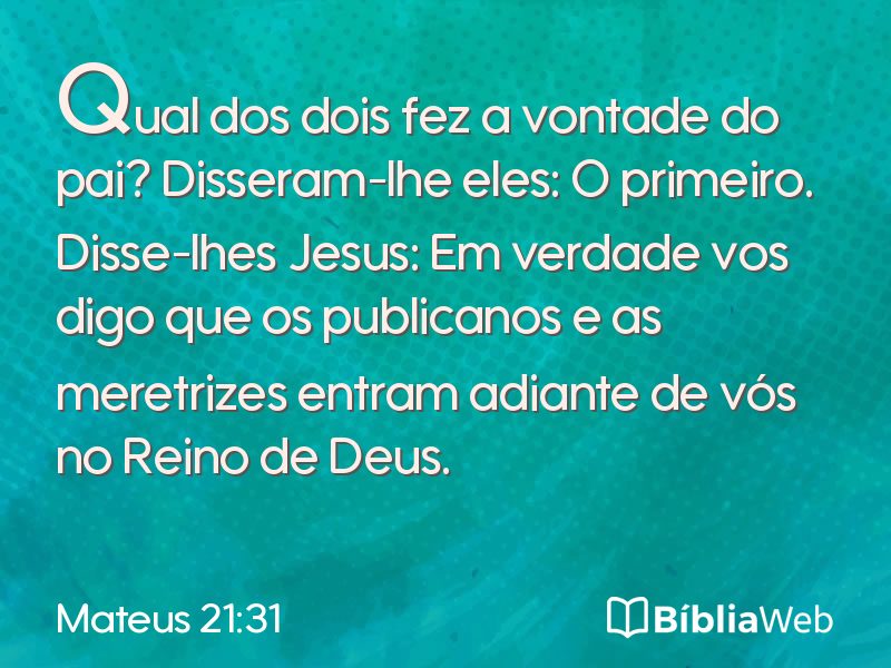 Mateus 21:31 em imagem para compartilhar