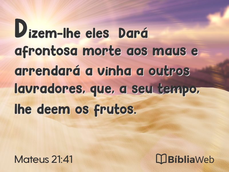 Mateus 21:41 em imagem para compartilhar