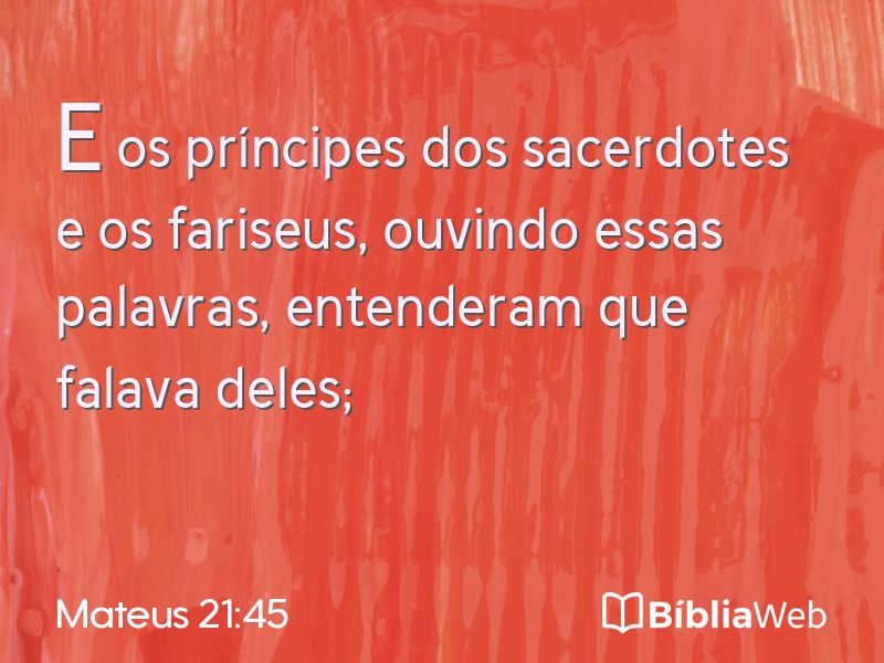 Mateus 21:45 em imagem para compartilhar