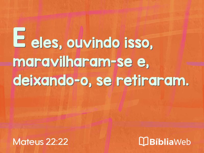 Mateus 22:22 em imagem para compartilhar
