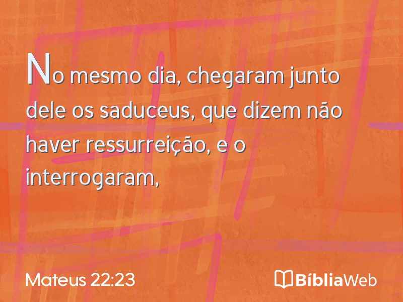 Mateus 22:23 em imagem para compartilhar