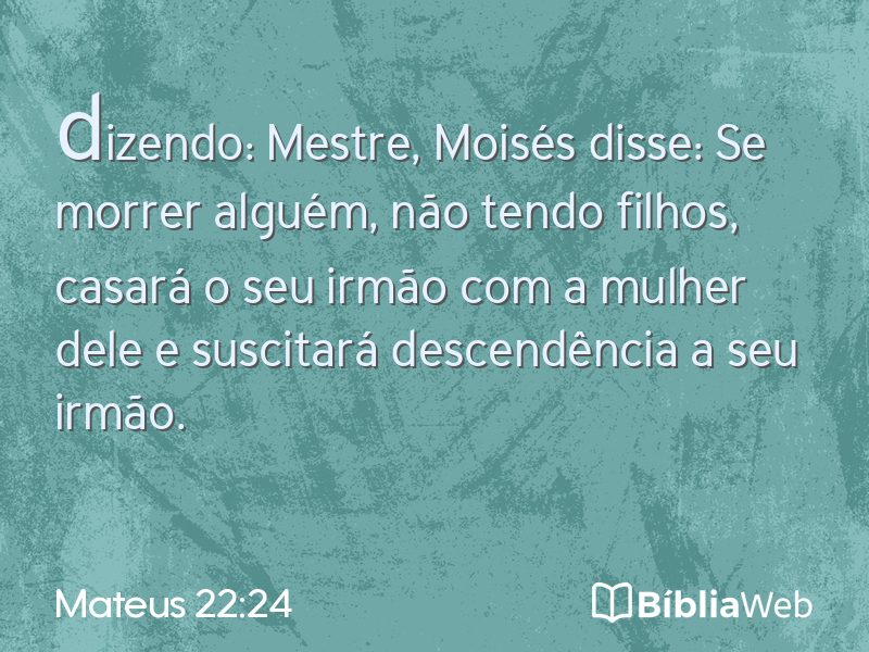 Mateus 22:24 em imagem para compartilhar