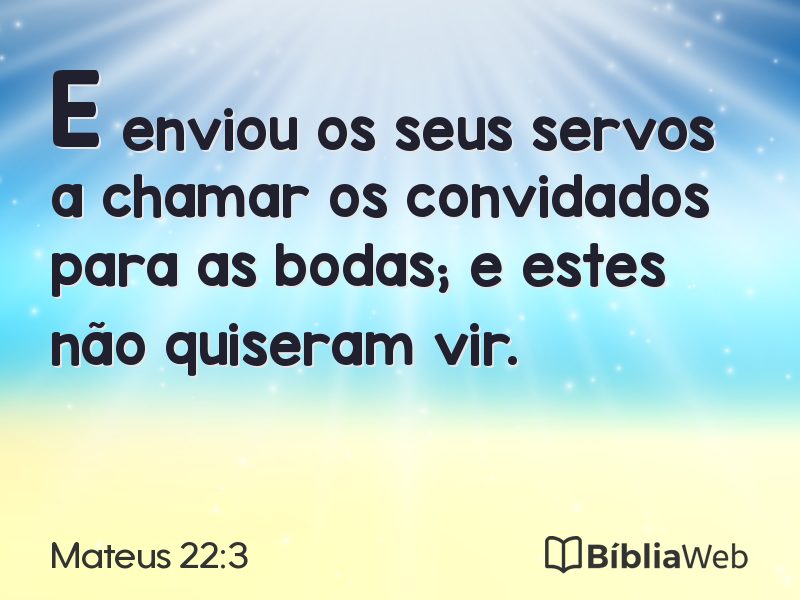 Mateus 22:3 em imagem para compartilhar