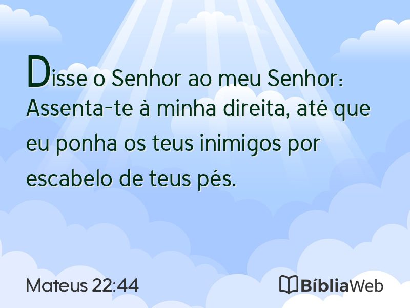 Mateus 22:44 em imagem para compartilhar