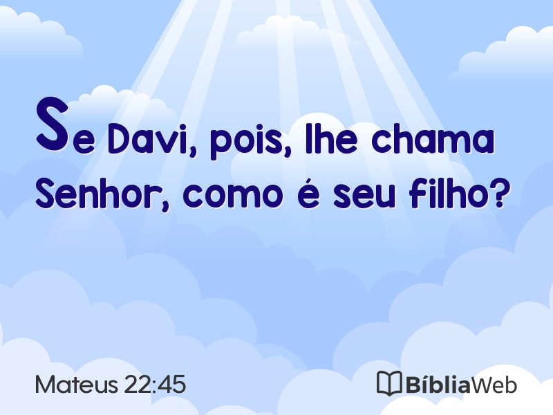 Mateus 22:45 em imagem para compartilhar