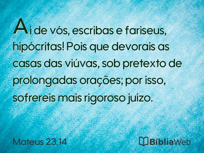 Mateus 23:14 em imagem para compartilhar