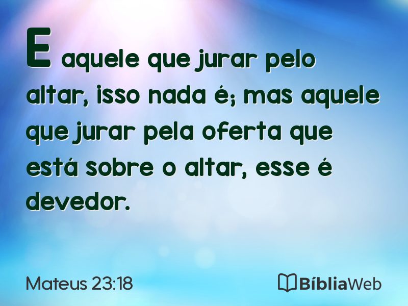 Mateus 23:18 em imagem para compartilhar