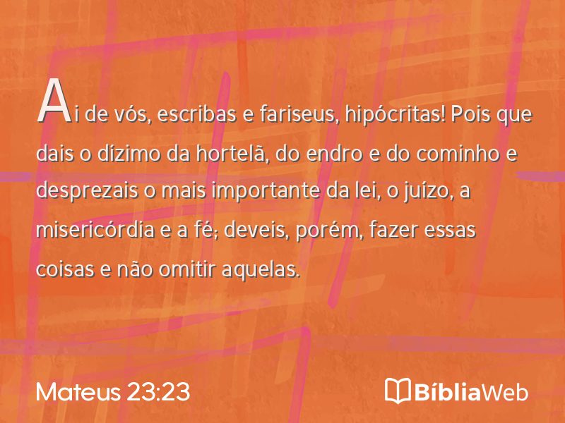 Mateus 23:23 em imagem para compartilhar