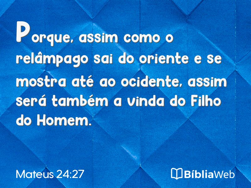 Mateus 24:27 em imagem para compartilhar