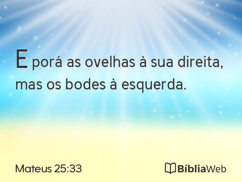 Mateus 25:33 em imagem para compartilhar