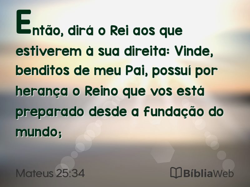 Mateus 25:34 em imagem para compartilhar