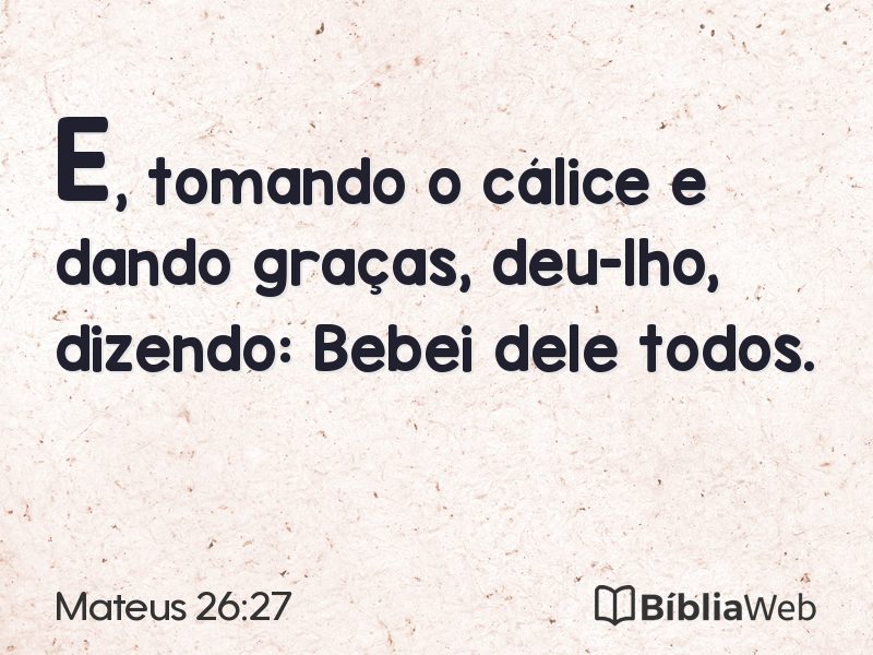 Mateus 26:27 em imagem para compartilhar