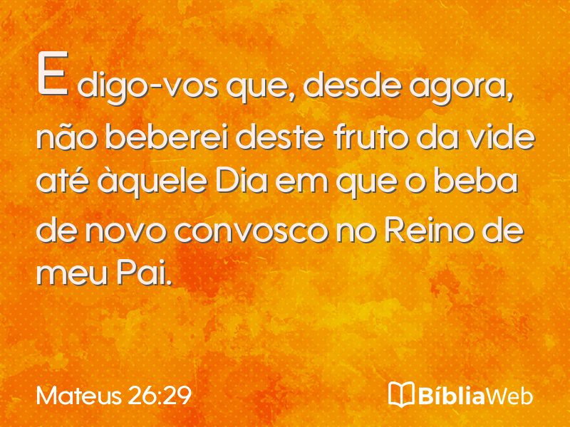 Mateus 26:29 em imagem para compartilhar