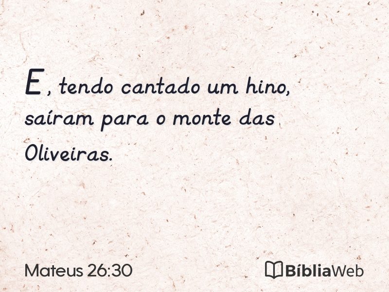 Mateus 26:30 em imagem para compartilhar