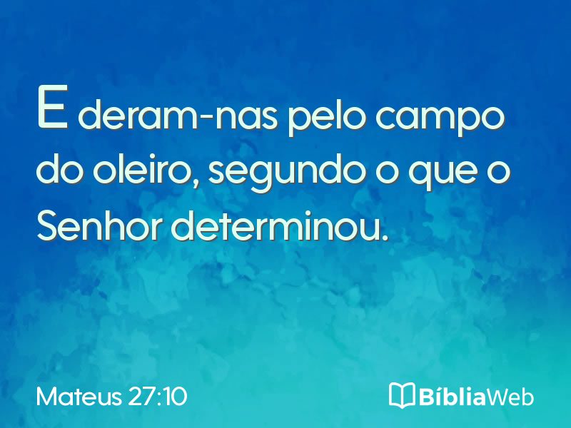 Mateus 27:10 em imagem para compartilhar