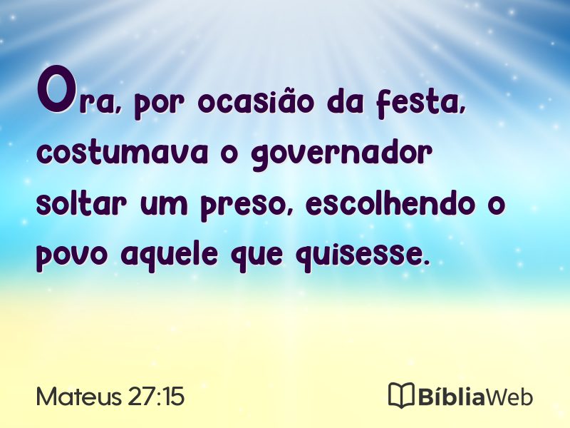 Mateus 27:15 em imagem para compartilhar
