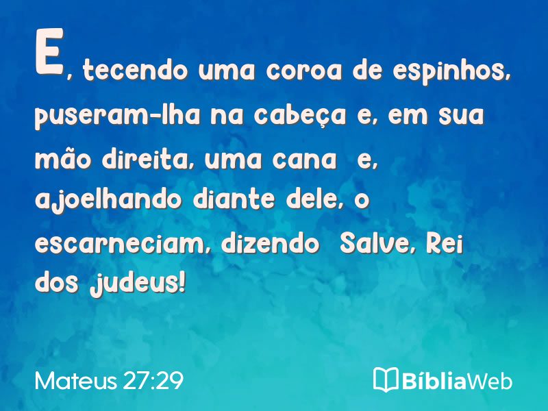 Mateus 27:29 em imagem para compartilhar