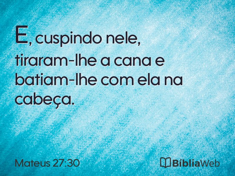Mateus 27:30 em imagem para compartilhar