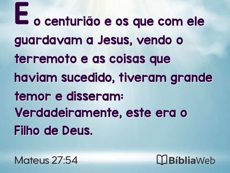 Mateus 27:54 em imagem para compartilhar