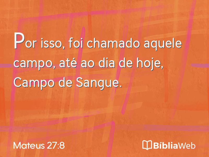 Mateus 27:8 em imagem para compartilhar