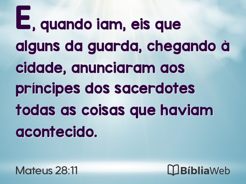 Mateus 28:11 em imagem para compartilhar
