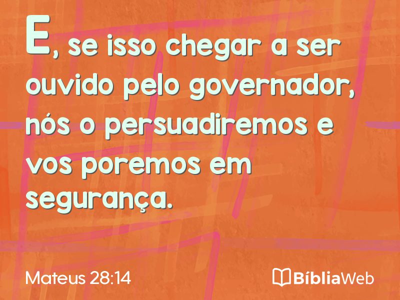 Mateus 28:14 em imagem para compartilhar